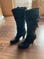 Hohe Stiefel Gr. 39 schwarz Absatz ca. 5 cm Höhe insgesamt 40 cm Sachsen - Bischofswerda Vorschau