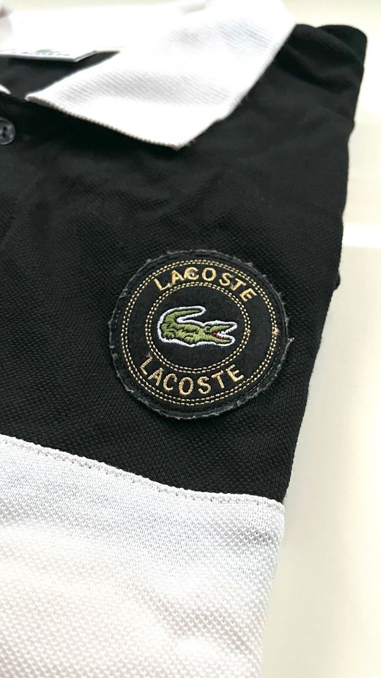 LACOSTE Kurzarm Poloshirt 6/XL Schwarz/ Weiß in Wiesbaden