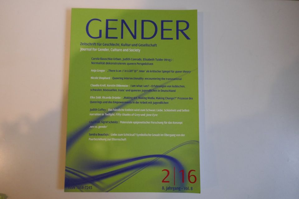 Gender Zeitschrift für Geschlecht Kultur und Gesellschaft. Heft 2 in Oelde