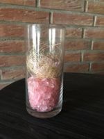 Zylindervase Glasgefäß mit rosa Steinen +  Kunstblumen ca.15,5 cm Niedersachsen - Langwedel Vorschau