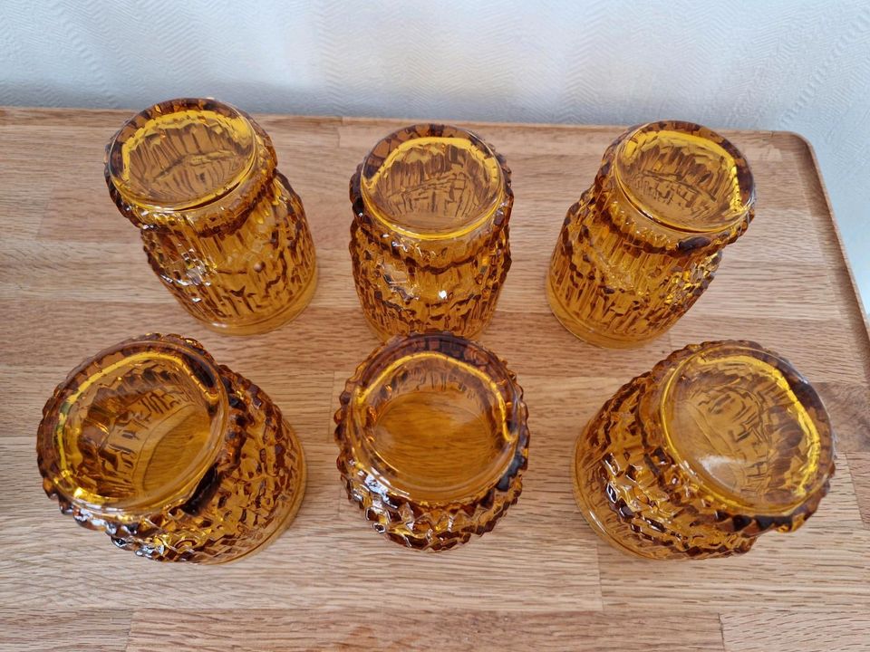 Bormioli 6 Gläser Set 1970er Vintage Italien Tumbler Rauchglas in Friedrichshafen