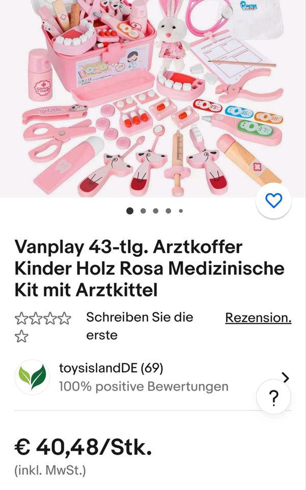 Vanplay Arztkoffer Kinder Holz Rosa für Kinder in Köln