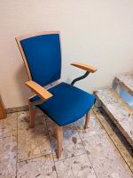 Schöner Armlehnenstuhl Stuhl mit Armlehnen aus Holz Metall Stoff Baden-Württemberg - Mannheim Vorschau