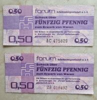 50 Pfennig Forum Schecks von 1979 (2 Stück) Sachsen-Anhalt - Bad Bibra Vorschau