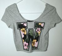 Tally Weijl Crop Top Gr. M in grau mit Blumen Saarland - Homburg Vorschau