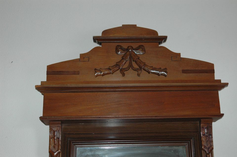 Jugendstil Antik Wandgarderobe - Element Spiegelaufsatz + Schrank in Kerken