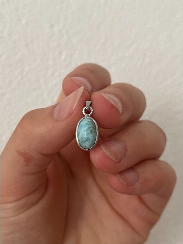 Larimar Anhänger mit tollen Farben und Mustern in Wehretal