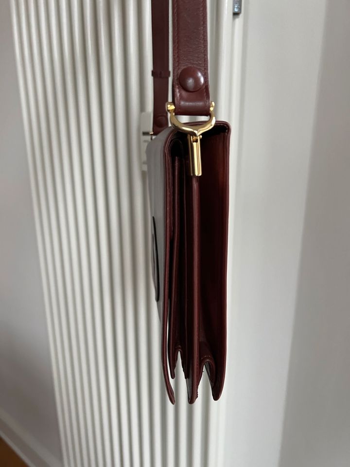 CARTIER mustDe Vintage Tasche Messenger Akten Bordeaux Rot Tasche in Hamburg