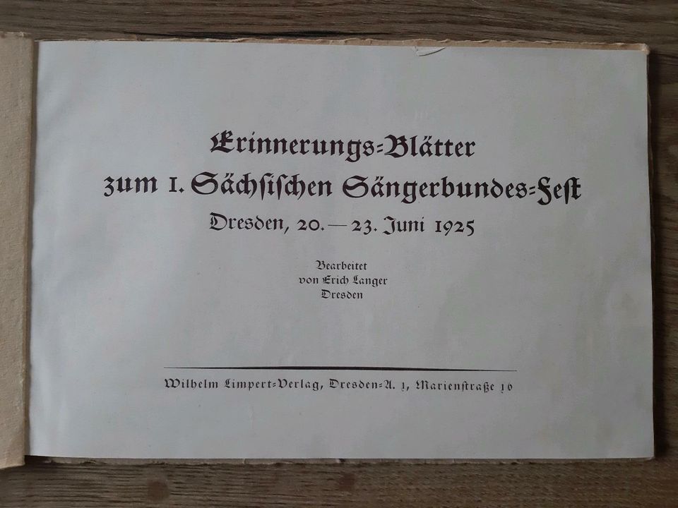 Dresden 1925 *Erinnerung-Blätter zum 1. Sächsischen Sängerbundes* in Gelenau