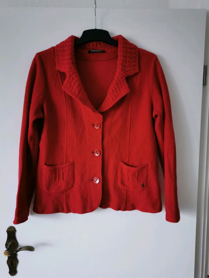 Betty Barclay Jacke Blazer Strickjacke 100% Wolle rot Gr. 44 in Minden