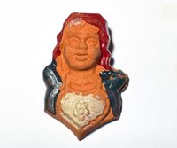Vintage Märchenkopf aus Keramik Ton handbemalt – Antiquität Nürnberg (Mittelfr) - Mitte Vorschau
