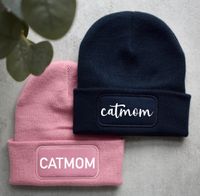 Beechfield Beanie Mütze Catmom Cat Dog Dogmom Mom personalisiert Brandenburg - Rehfelde Vorschau