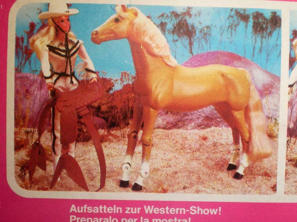 Barbie Pferd Dallas Rotfuchs von 1981 in OVP mit Zubehör Italien in Angelmodde