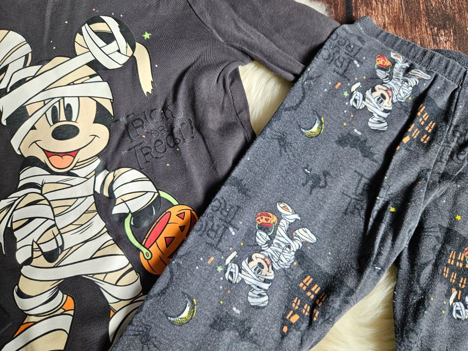 2-teiliger Schlafanzug Mickey Maus Halloween Gr. 98/104 H&M in Cottbus