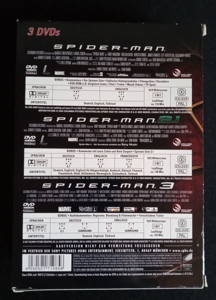 Spiderman Trilogy DVD Box Spider Man Trilogie - Spidey in Bremen