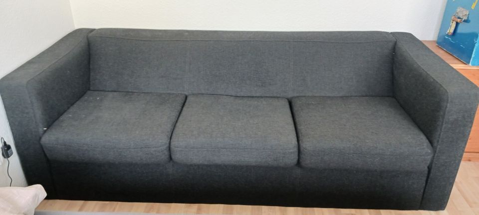 Sofa, Stoff Schwarz, ca. 2,05mx0,85mx0,73m in Velbert