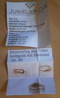 Goldring 750 mit Diamanten und ZERTIFIKAT Baden-Württemberg - Mannheim Vorschau