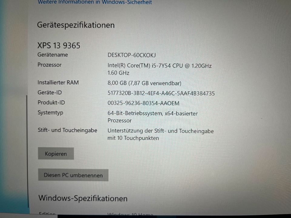 Dell XPS 13 9365 2-in-1 Laptop / 4K Touch Display / inkl. Zubehör in Erkelenz