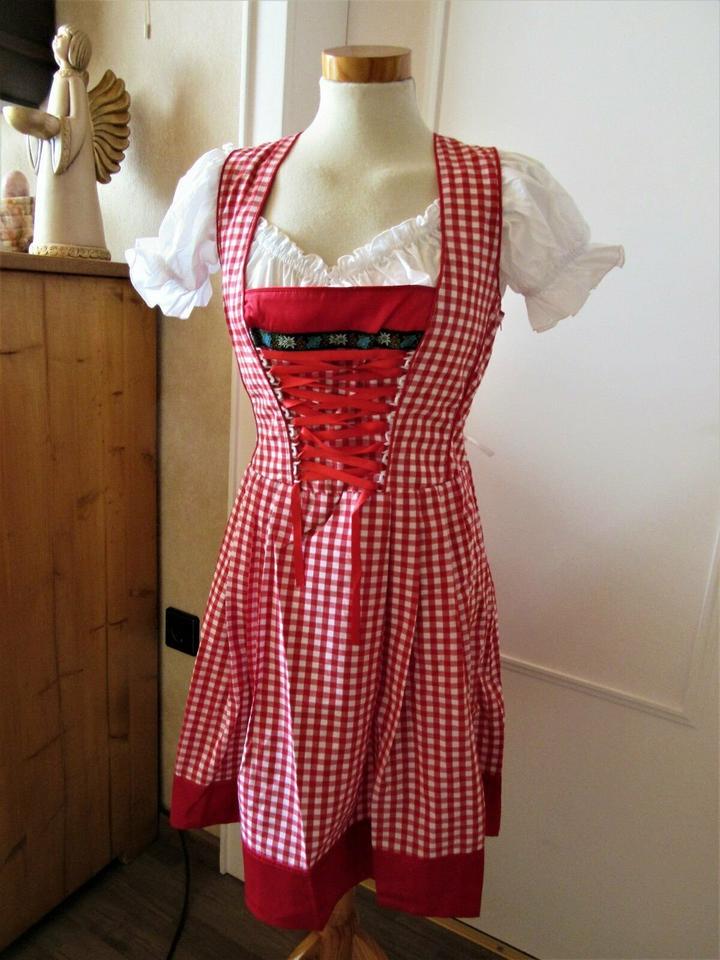 DIRNDL 3-tlg. Dirndl, Bluse, Schürze Gr. 44 rot kariert in Wuppertal