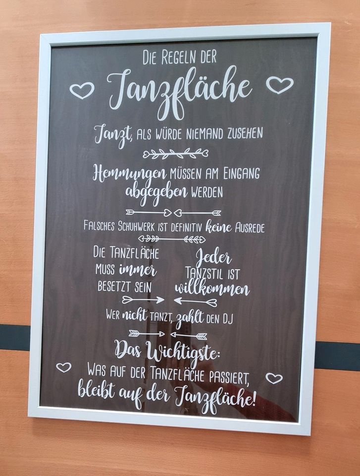 Regeln für die Tanzfläche Hochzeit in Calau