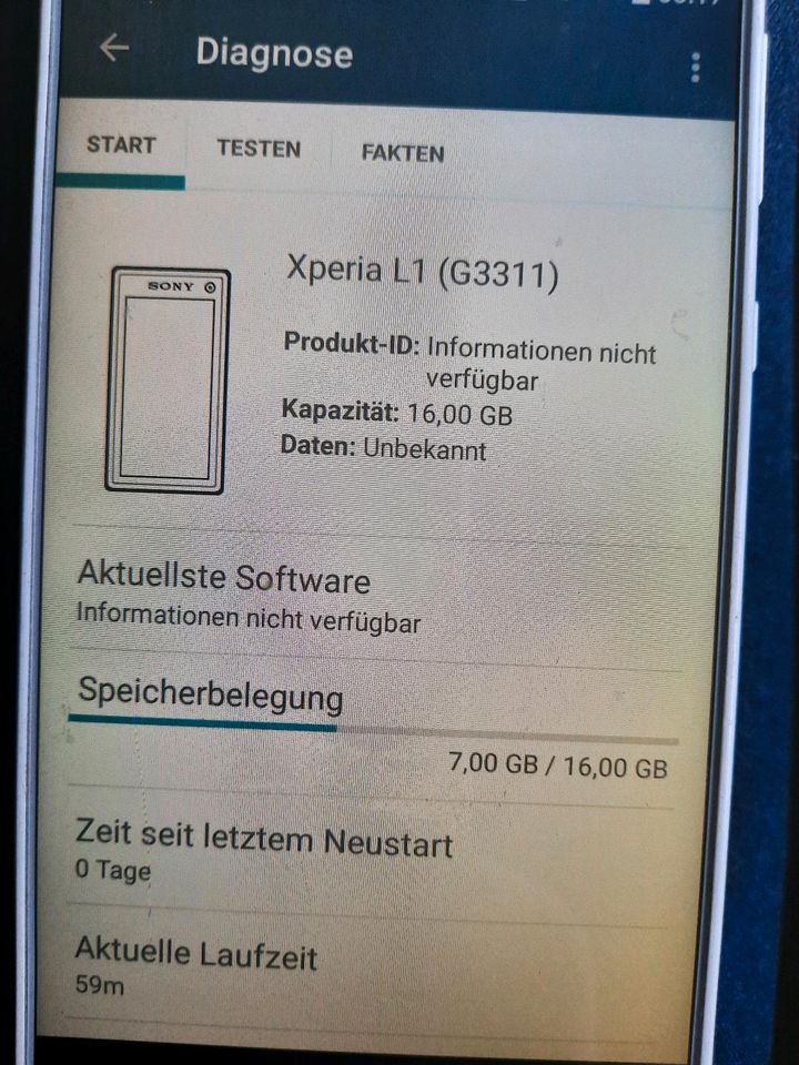 DEFEKTES Sony Xperia L1 Handy in weiss abzugeben in Rhede