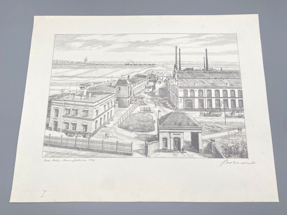 HEINZ WEHLISCH WERK BERLIN MARIENFELDE UM 1907 ORIGINAL ZEICHNUNG in Berlin