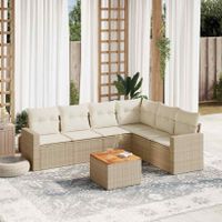 Gartenmöbel Sofa Garnitur Lounge Sitzgruppe 7-tlg. Beige Rattan Hessen - Weilburg Vorschau