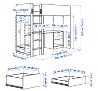 Hochbett mit Schreibtisch, Kleiderschrank und Regalen von IKEA Nordrhein-Westfalen - Sankt Augustin Vorschau
