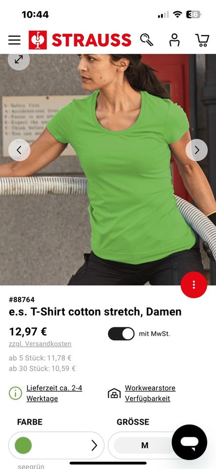 Engelbert Strauss Shirt und T-Shirt Seegrün M Damen NEU in Herscheid