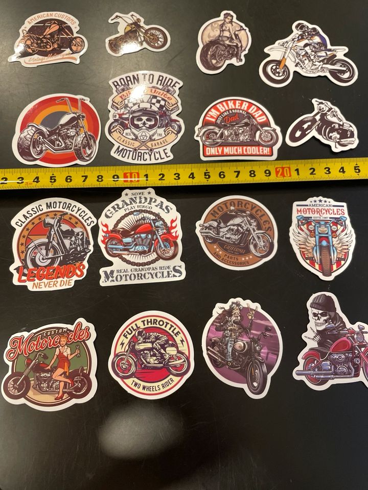 16 Sticker Thema Motorrad für 5 Euro in Bersenbrück