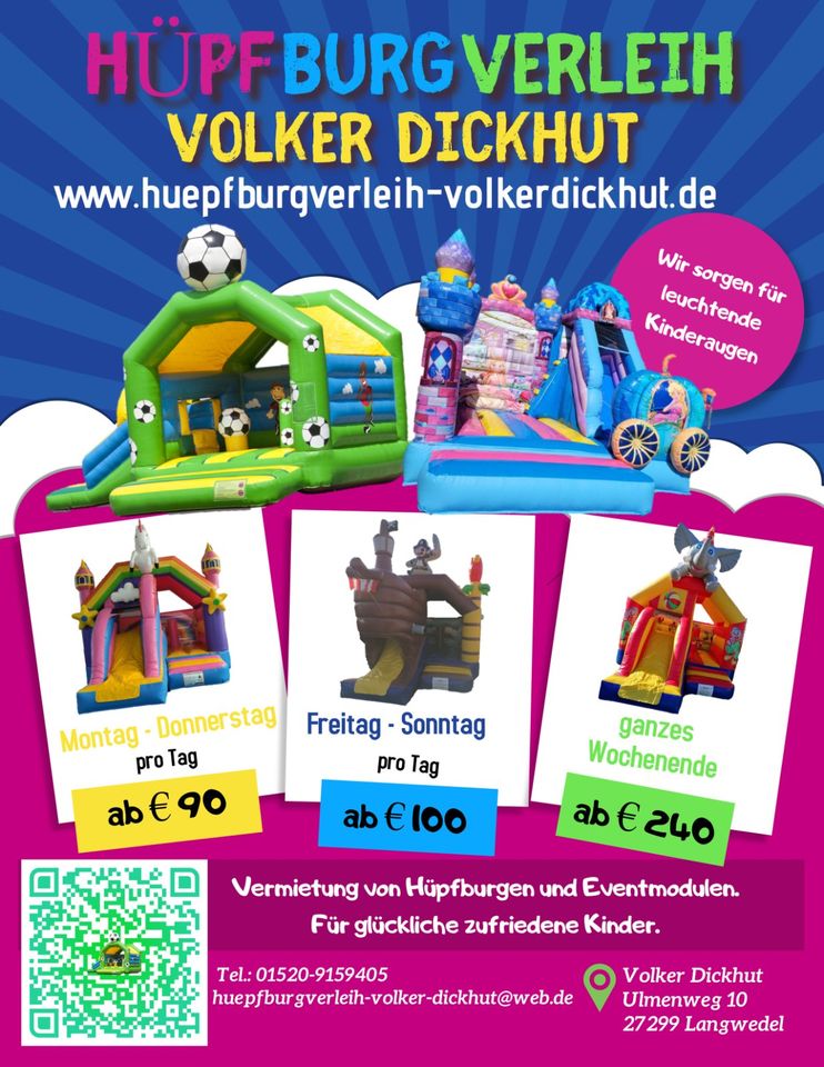 Hüpfburg Multifun XXL Fußball mit Rutsche ab 100€ in Langwedel