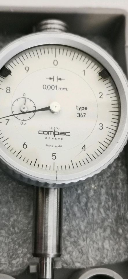 COMPAC Messuhr 0,001 mm Mikrometer µ My Mü Swiss Made Feinzeiger