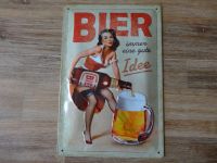 Vintage Werbeschild Bier .. Idee - aus Blech - neuwertig Bayern - Markt Schwaben Vorschau