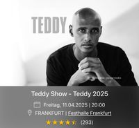 1x Ticket für TEDDY SHOW 2025 (11.04.2025 in Frankfurt, 1. Rang) Hessen - Freiensteinau Vorschau