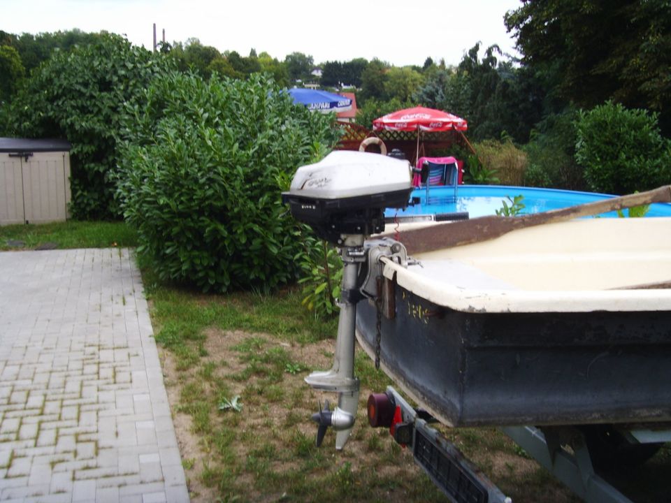 Ruderboot Anka mit Außenborder Honda 2,5 PS und Bootstrailer in Eberswalde