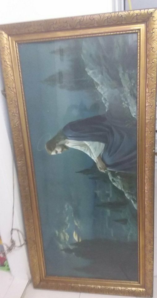 Viele alte große  Jesus Bilder hinter Glas in Sparneck