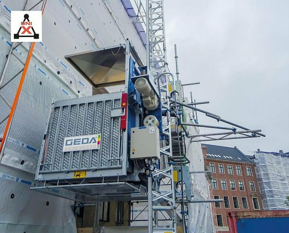 Bauaufzug Vermietung GEDA 500 ZZP Senkrechtaufzug Miete Baustelle in Wittenberg