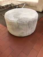 Hocker Polsterhocker Sitz Pouf Rund Grau Felloptik Ø 70 cm Neustadt - Hohentor Vorschau