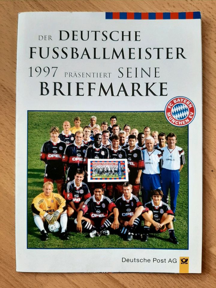 Briefmarke Briefmarken FC Bayern München Meisterschaft 1997 in Taucha