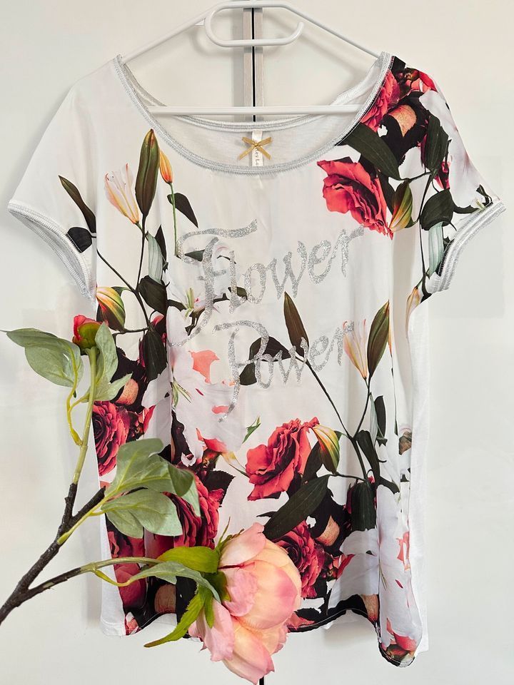 Key Largo T-Shirt/Oberteil Gr.S weiß/Blumen NP36€ stylisch☀️ in Niederwerrn