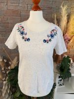 Shirt Oberteil 34/XS Blumen Stickerei Boho Top Bluse vintage Hessen - Liederbach Vorschau