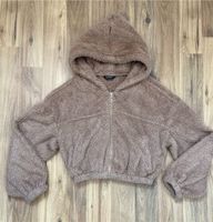 Cropped Teddyplüsch-Jacke S braun Sachsen - Riesa Vorschau