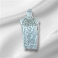 Neckholder Top Damen Größe M Metallic Silbergrau Weiß Niedersachsen - Marschacht Vorschau