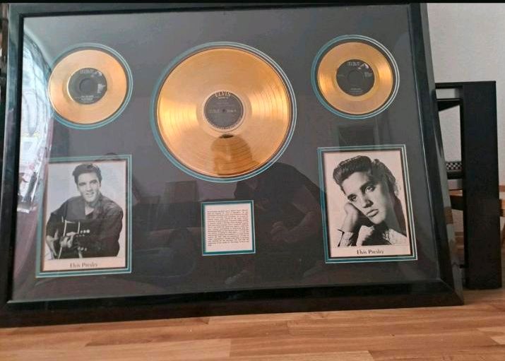 Goldene Platte Elvis Presley Gold 24k  Singles XL Bild in Berlin