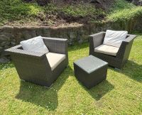 Gartenset Rattan, Tisch & Platte, 2 Sessel mit Polster, gebraucht Rheinland-Pfalz - Ochtendung Vorschau