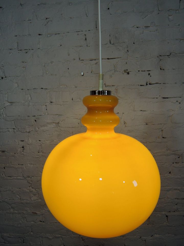 Pendelleuchte Lampe Hustadt Glas Gelb Midcentury Vintage 70er in Berlin