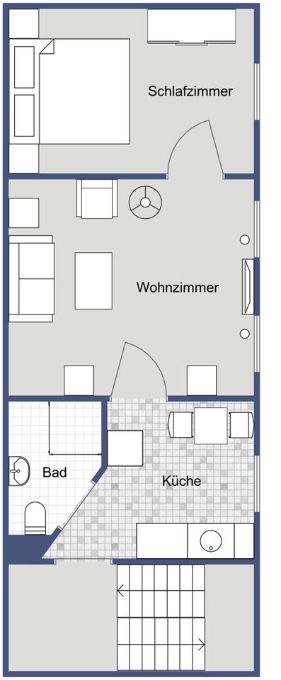 SINGLES und JUNGE PAARE aufgepasst! MÖBLIERTES ZWEIZIMMER APARTMENT  am HOFGARTEN in CITYLAGE! in Solingen