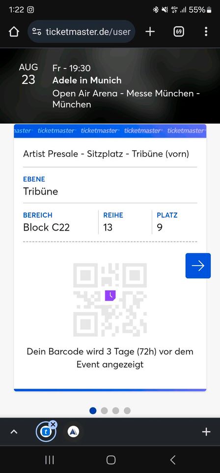 2X Adelle Ticket am 23.08 für Orginalpreis in Braunschweig