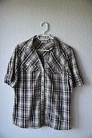 Bluse Gr. 42 / L XL, TOP, beige-braun-kariert, Kurzarm, C&A Canda Nordrhein-Westfalen - Eslohe Vorschau