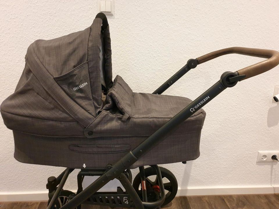 Gesslein F4 Air+ Kinderwagen Grau Gestell + C3 Wanne in Schuby